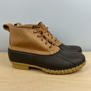 L.L. Bean Men’s Size 10.0 M Unlined 6” Brown Leather Duck Rain Boots Lace Up